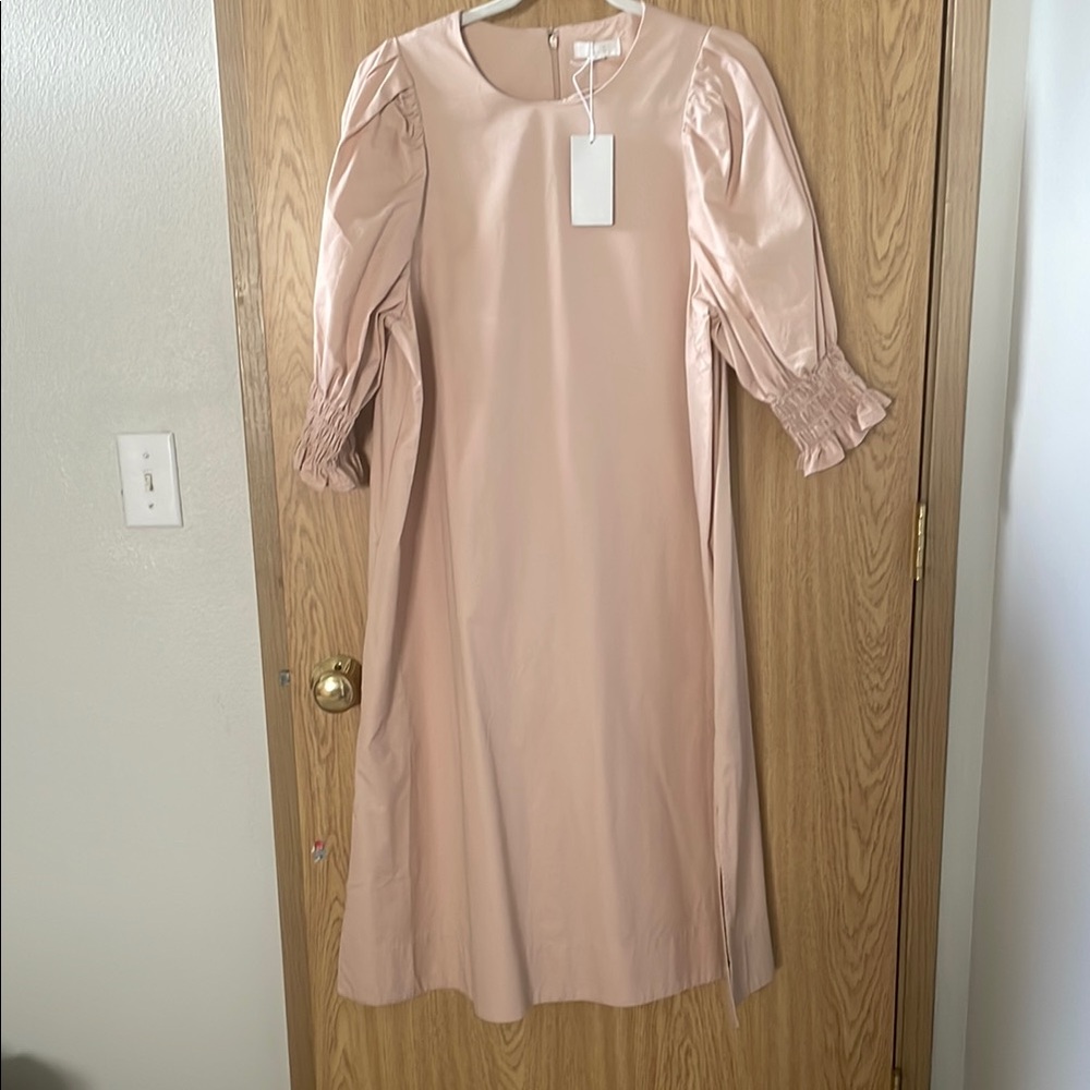 COS Pink Puff Sleeve Dress Sz 12